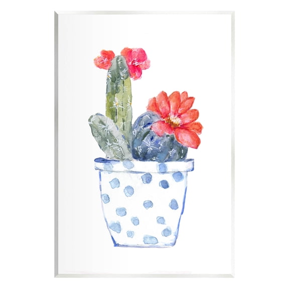 Stupell Industries Patterned Cactus Planter Graphic Art Unframed Art Print Wall Art, Design by Sally Swatland