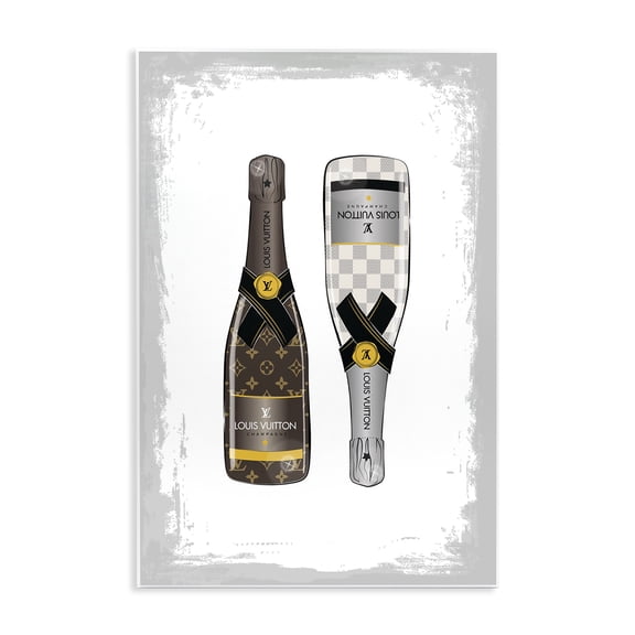 Stupell Industries Art Deco Patterned Champagne Bottles Wall Plaque Art, 13 x 19, by Martina Pavlova