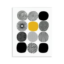 Stupell Industries Patterned Circles Yellow Accent Abstract Painting Unframed Art Print Wall Art, 11 x 14