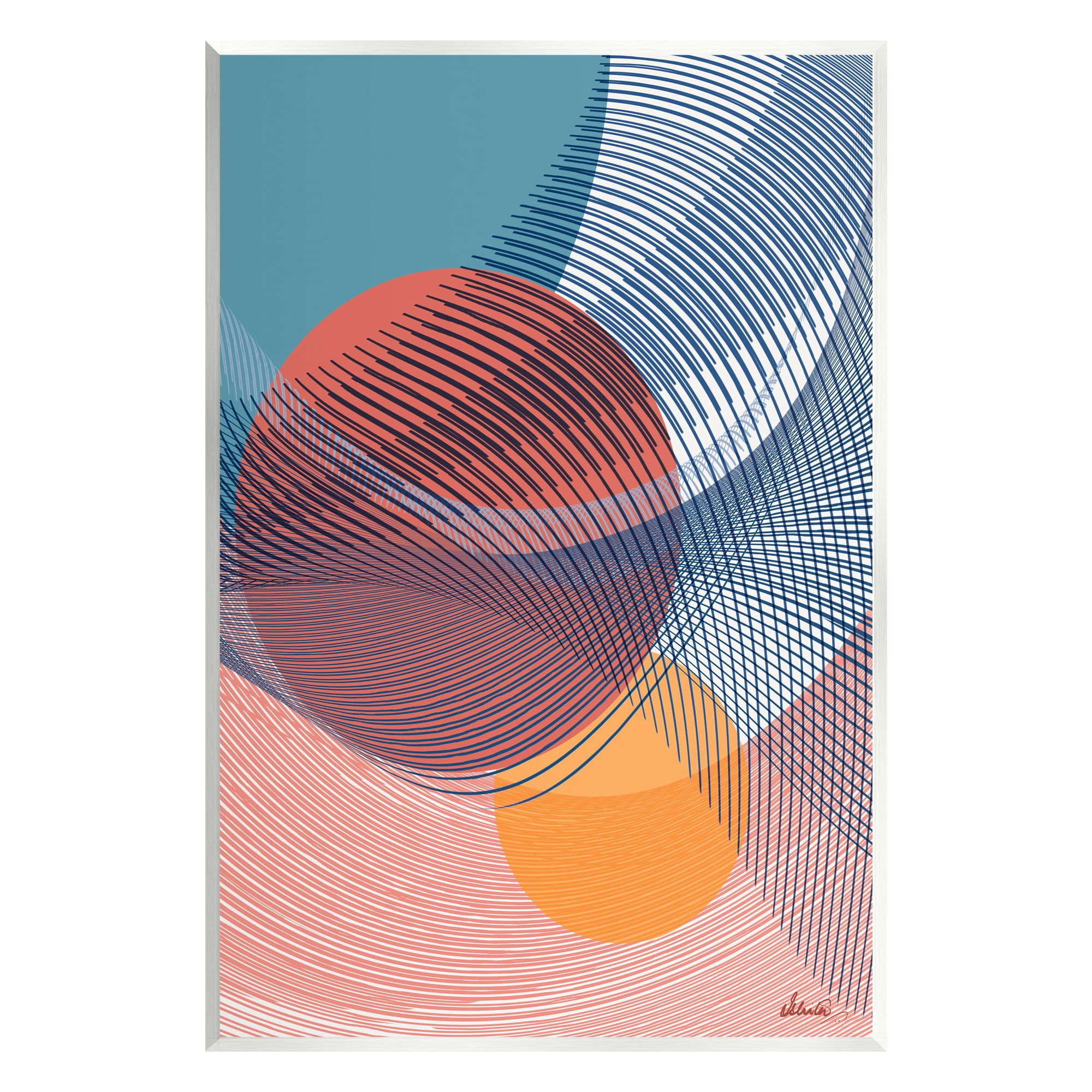 Stupell Industries Patterned Circular Shapes Abstract Painting Unframed Art Print Wall Art, 13 x 19