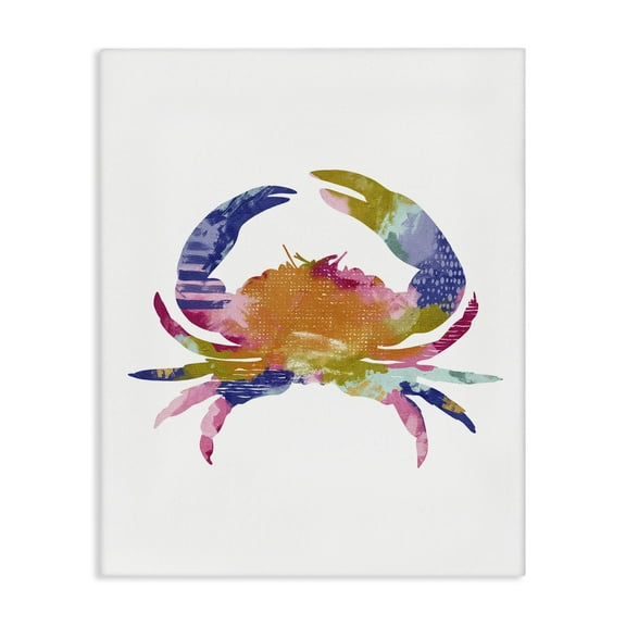 Stupell Industries Patterned Crab Impression Animals & Insects Painting Gallery Wrapped Canvas Art Print Wall Art, 16 x 20