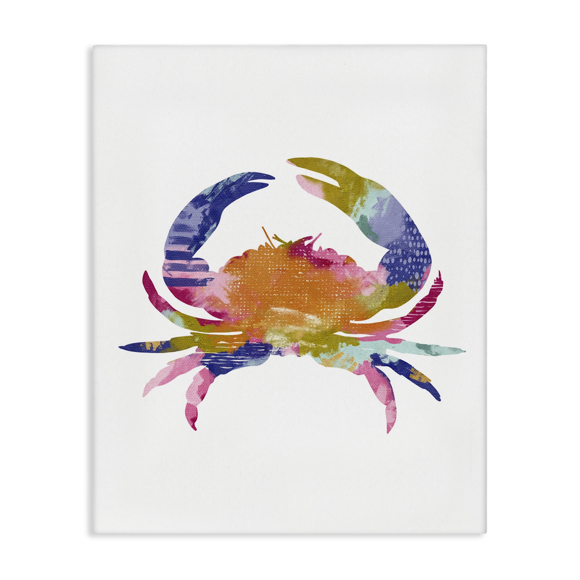 Stupell Industries Patterned Crab Impression Animals & Insects Painting Gallery Wrapped Canvas Art Print Wall Art, 24 x 30