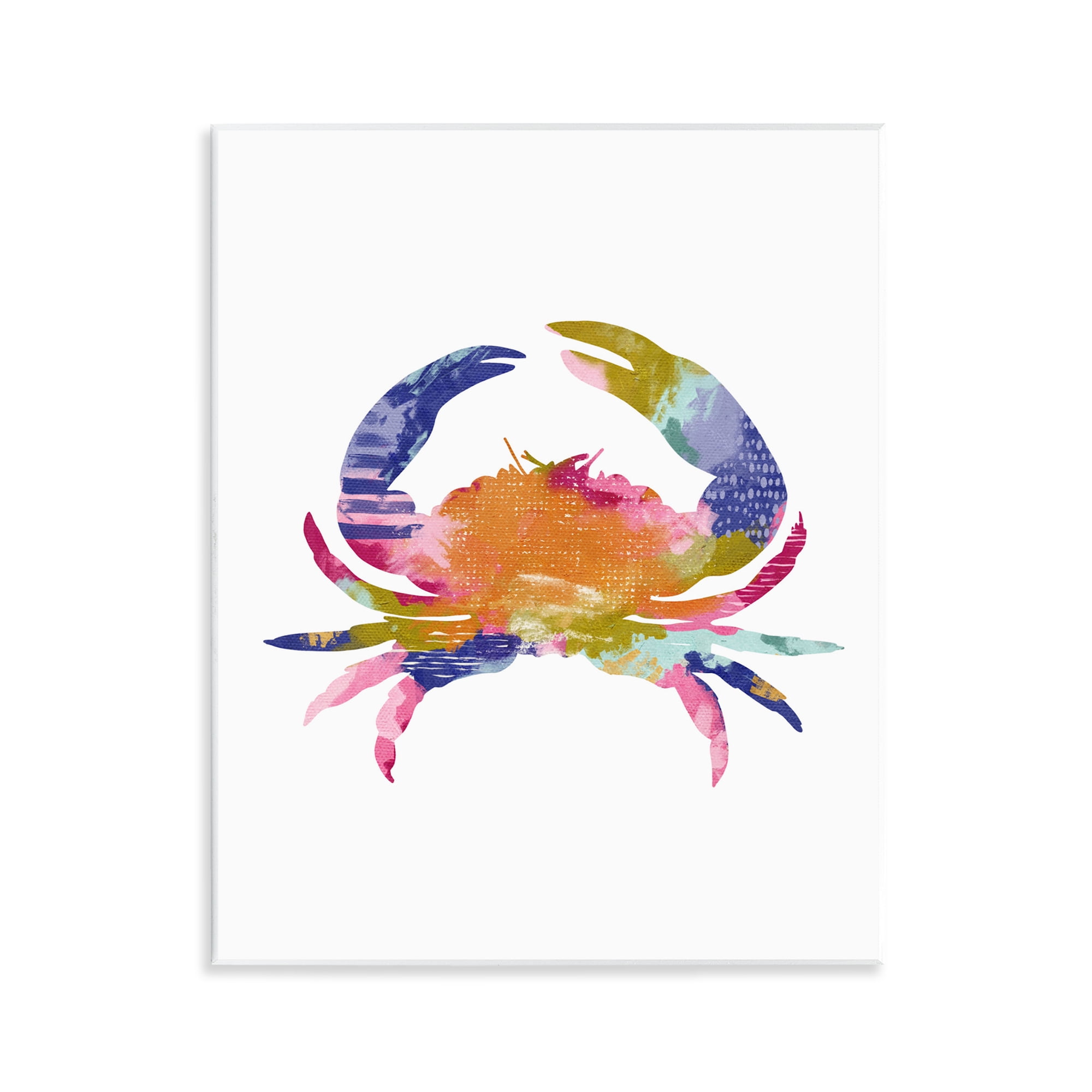 Stupell Industries Patterned Crab Impression Animals & Insects Painting Unframed Art Print Wall Art, 11 x 14