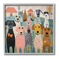 thumbnail image 1 of Stupell Industries Patterned Dogs & Flowers Animals & Insects Painting Gray Framed Art Print Wall Art, 17 x 17, 1 of 9