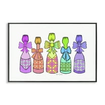 Stupell Industries Patterned Drink Bottles Food & Beverage Painting Black Framed Art Print Wall Art, 18 x 12