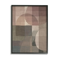 Stupell Industries Patterned Earth Tone Shapes Abstract Painting Black Framed Art Print Wall Art, 11 x 14