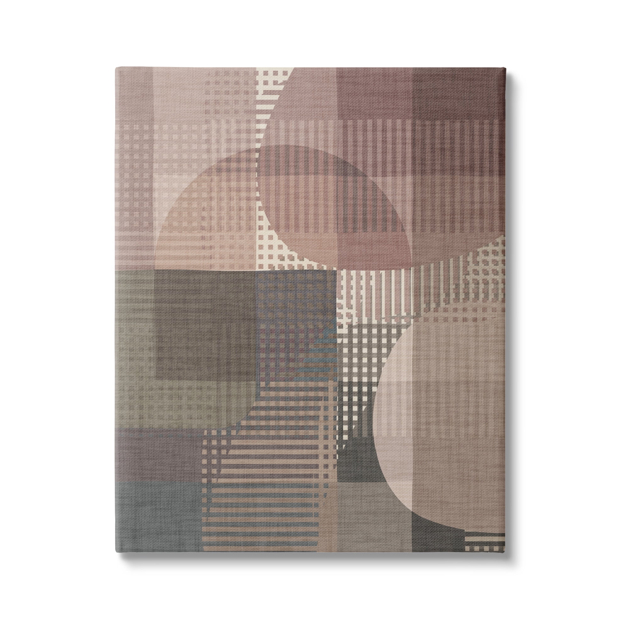Stupell Industries Patterned Earth Tone Shapes Abstract Painting Gallery Wrapped Canvas Art Print Wall Art, 24 x 30