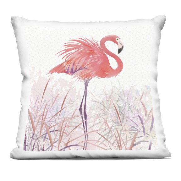 Stupell Industries - Patterned Flamingo Pond Nature Throw Pillow 18" x 18" by Pip Wilson