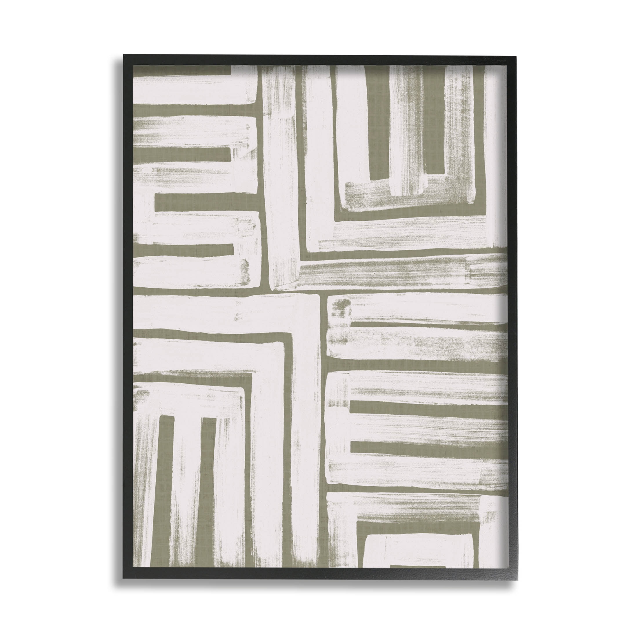 Stupell Industries Patterned Geometric Abstract Shapes Graphic Art Black Framed Art Print Wall Art, Design by June Erica Vess