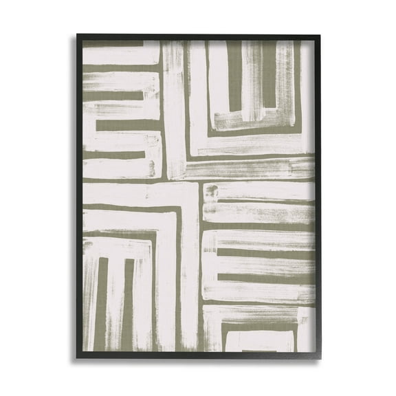 Stupell Industries Patterned Geometric Abstract Shapes Graphic Art Black Framed Art Print Wall Art, Design by June Erica Vess