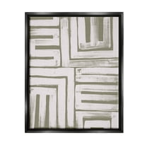 Stupell Industries Patterned Geometric Abstract Shapes Graphic Art Jet Black Floating Framed Canvas Print Wall Art, Design by June Erica Vess