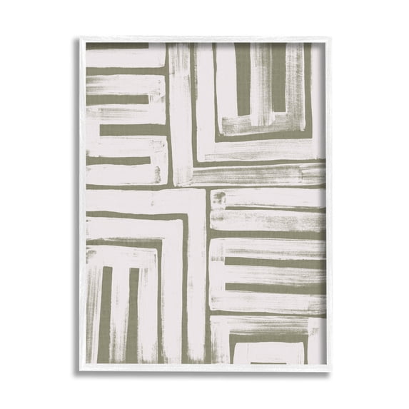 Stupell Industries Patterned Geometric Abstract Shapes Graphic Art White Framed Art Print Wall Art, Design by June Erica Vess