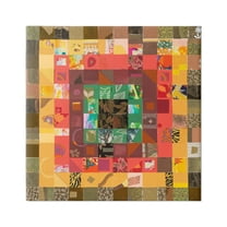 Stupell Industries Patterned Geometric Collage Abstract Painting Gallery Wrapped Canvas Art Print Wall Art, 17 x 17