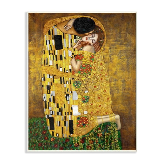 Stupell Industries Patterned Gold Green Classic Figure Painting Wall Plaque by Gustav Klimt
