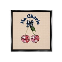 Stupell Industries Patterned Ma Cherie Food & Beverage Painting Black Floater Framed Canvas Art Print Wall Art, 18 x 18