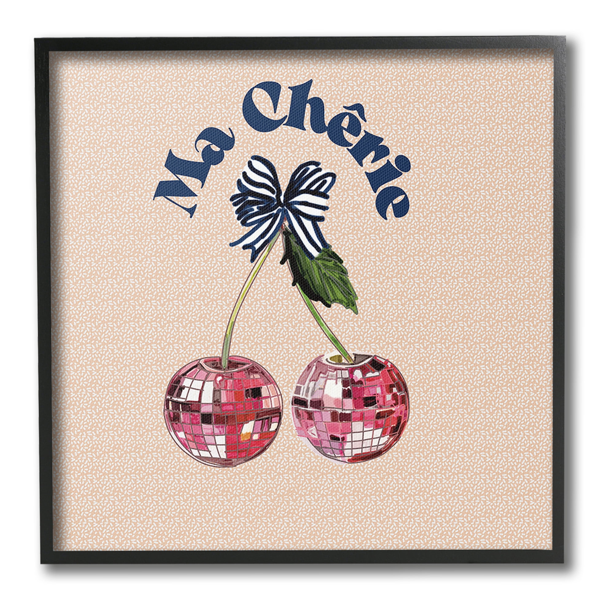 Stupell Industries Patterned Ma Cherie Food & Beverage Painting Black Framed Art Print Wall Art, 24 x 24