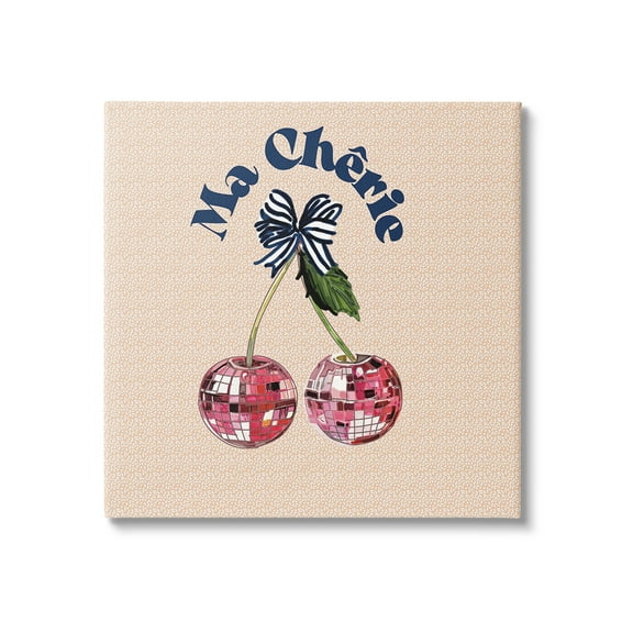 Stupell Industries Patterned Ma Cherie Food & Beverage Painting Gallery Wrapped Canvas Art Print Wall Art, 17 x 17