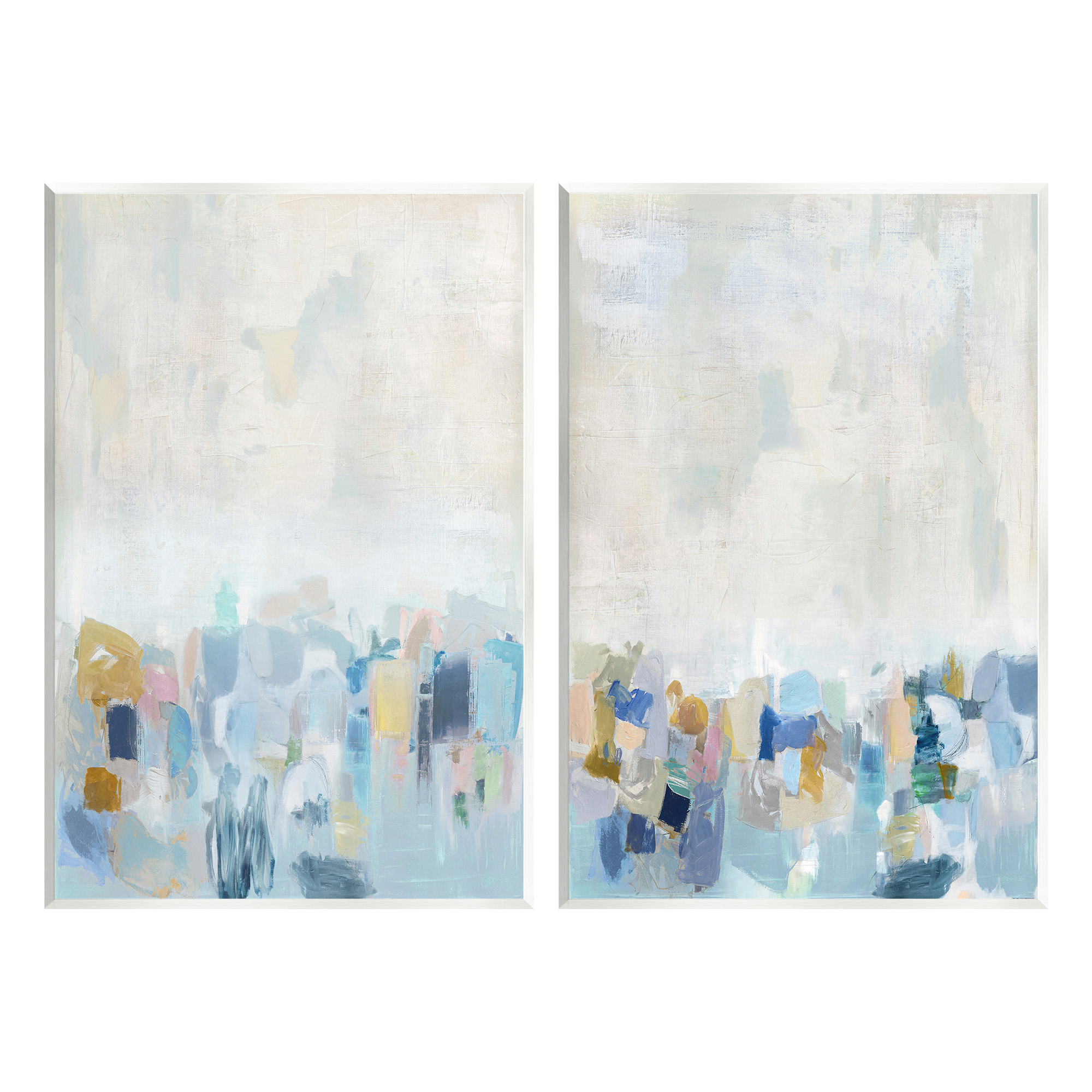Stupell Industries Patterned Modern Horizon Abstract Painting Unframed Art Print Wall Art, 13 x 19, Set of 2