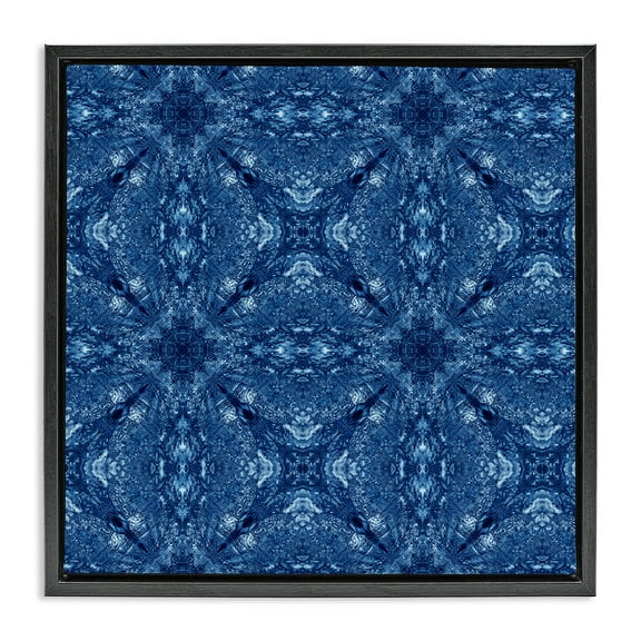 Stupell Industries Patterned Mosaic Tile Abstract Painting Black Floater Framed Canvas Art Print Wall Art, 18 x 18