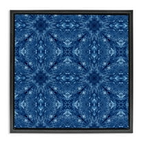 Stupell Industries Patterned Mosaic Tile Abstract Painting Black Floater Framed Canvas Art Print Wall Art, 18 x 18