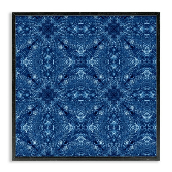 Stupell Industries Patterned Mosaic Tile Abstract Painting Black Framed Art Print Wall Art, 12 x 12