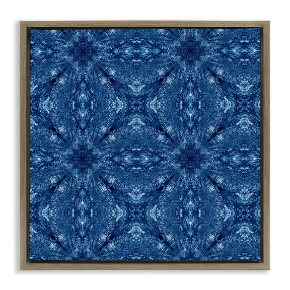 Stupell Industries Patterned Mosaic Tile Abstract Painting Brown Floater Framed Canvas Art Print Wall Art, 18 x 18