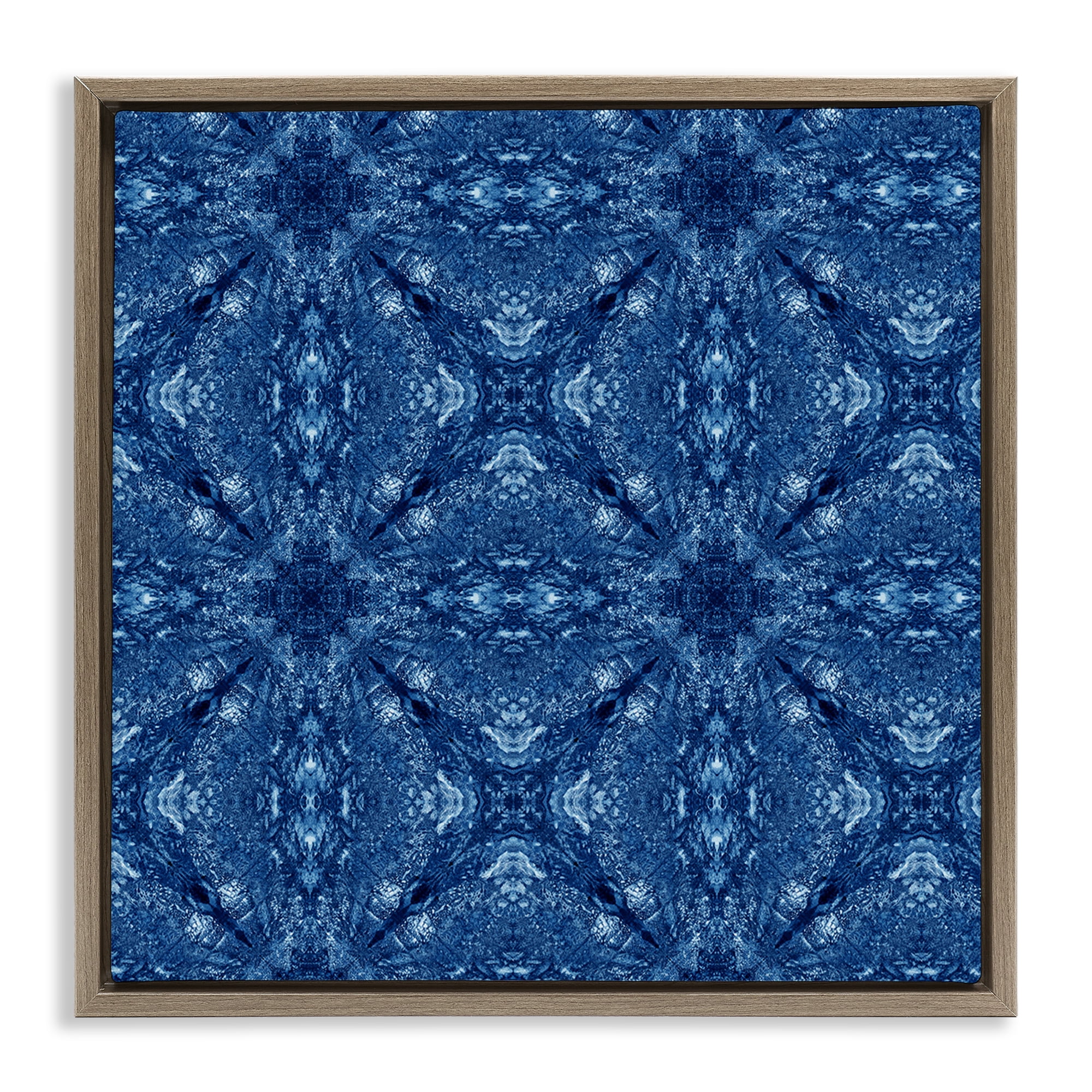 Stupell Industries Patterned Mosaic Tile Abstract Painting Brown Floater Framed Canvas Art Print Wall Art, 25 x 25