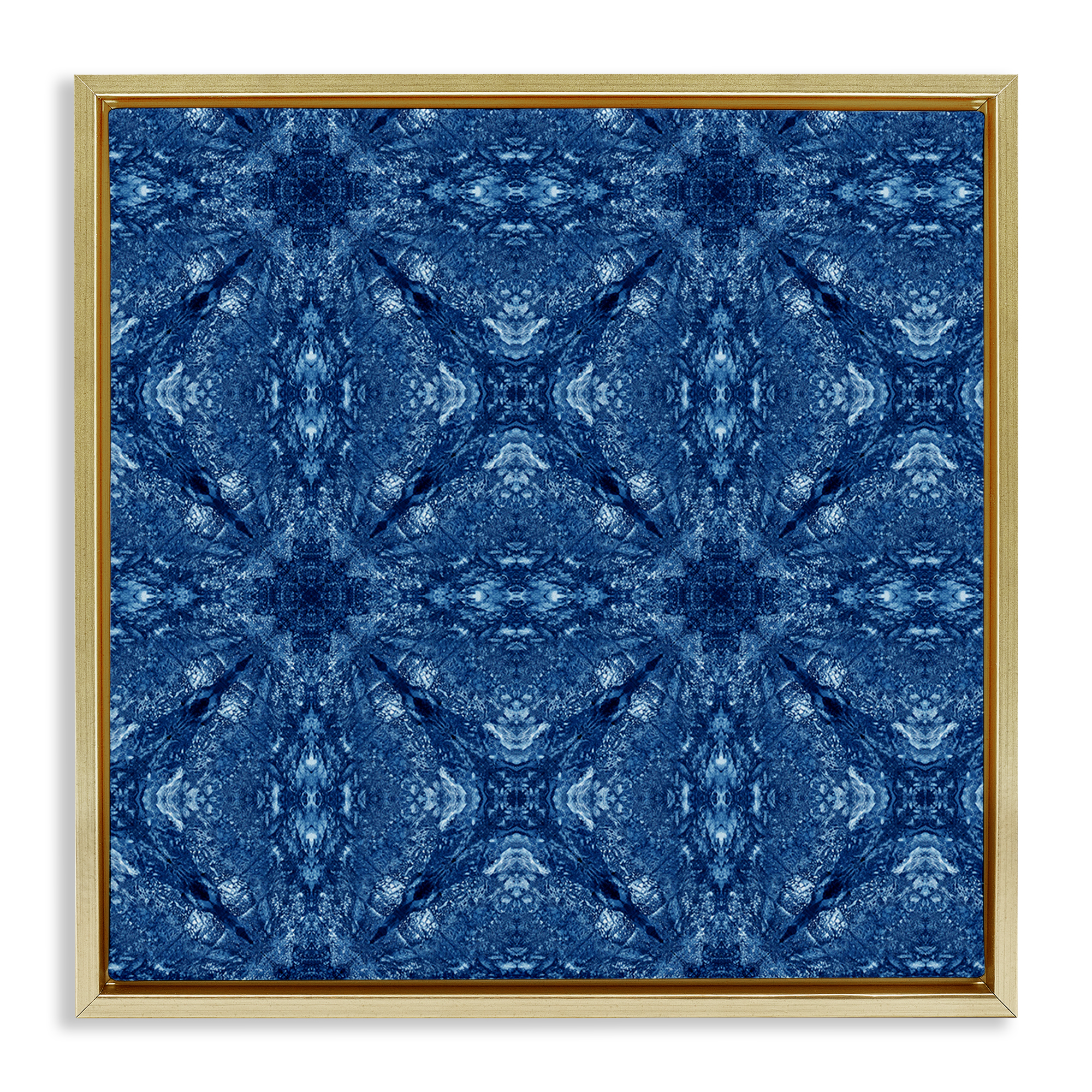 Stupell Industries Patterned Mosaic Tile Abstract Painting Gold Floater Framed Canvas Art Print Wall Art, 25 x 25