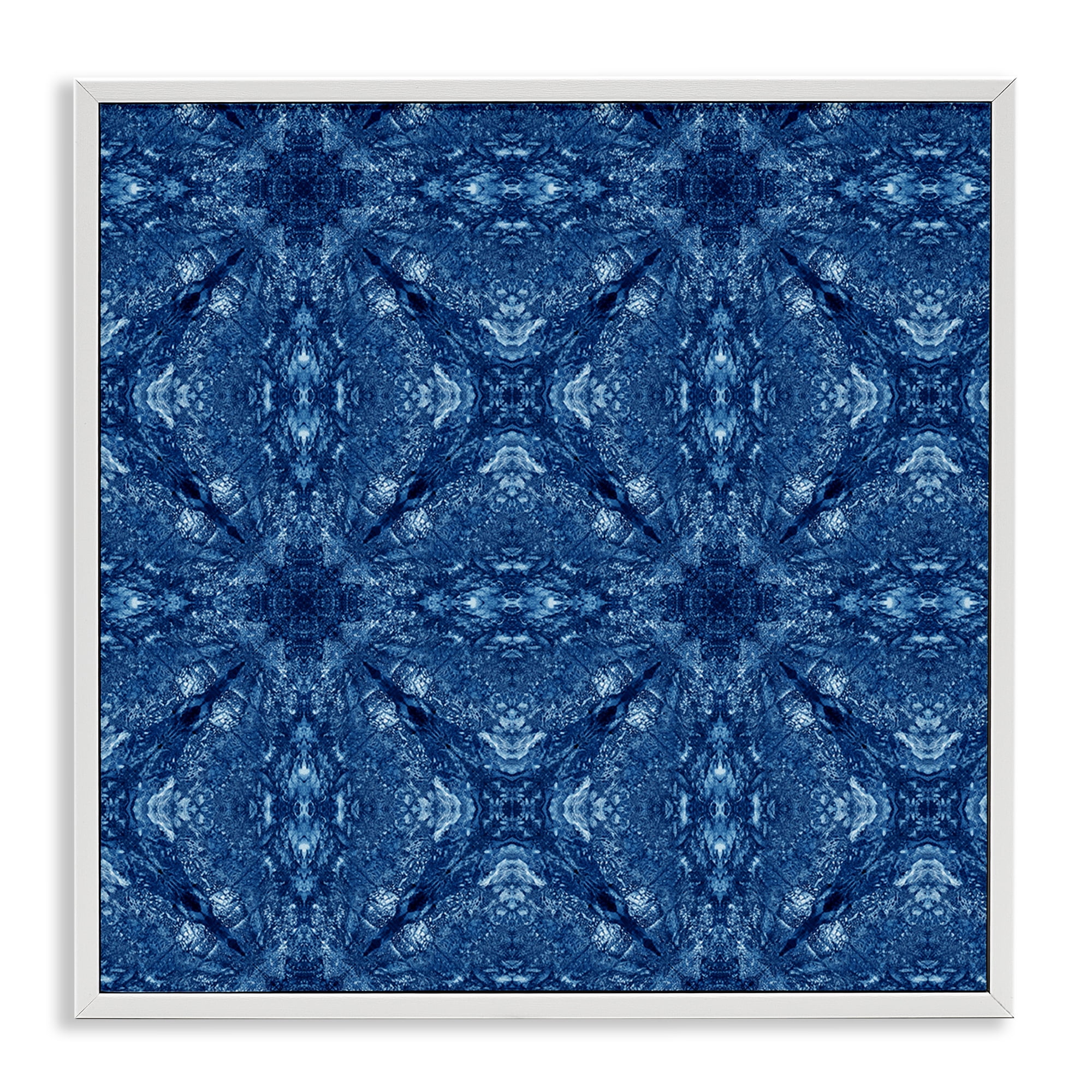 Stupell Industries Patterned Mosaic Tile Abstract Painting White Framed Art Print Wall Art, 17 x 17