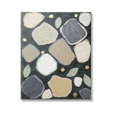 Stupell Industries Patterned Nature Shapes Abstract Painting Gallery Wrapped Canvas Art Print Wall Art, 16 x 20