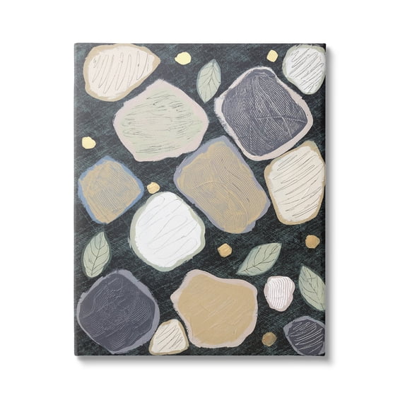 Stupell Industries Patterned Nature Shapes Abstract Painting Gallery Wrapped Canvas Art Print Wall Art, 24 x 30