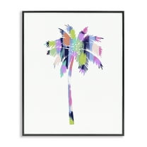 Stupell Industries Patterned Palm Tree Botanical & Floral Painting Black Framed Art Print Wall Art, 11 x 14
