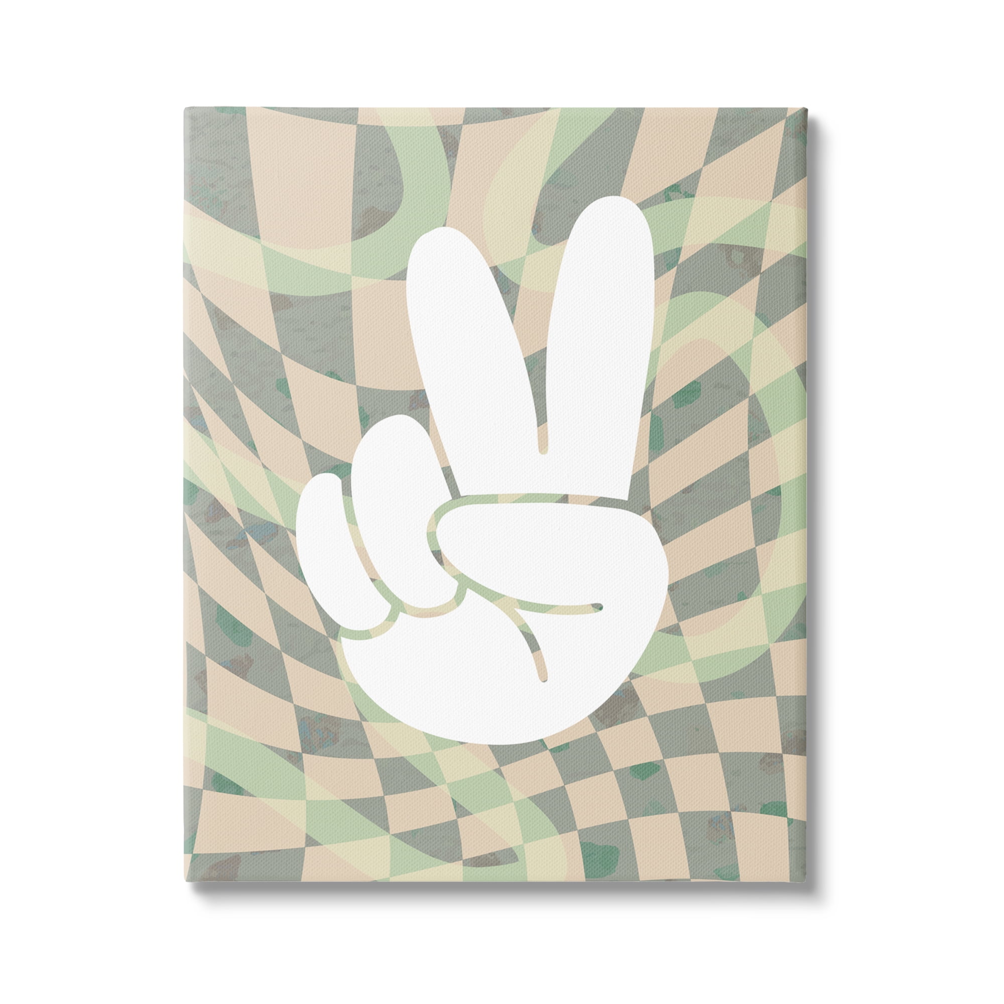 Stupell Industries Patterned Peace Symbol Abstract Painting Gallery Wrapped Canvas Print Wall Art, 36 x 48