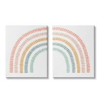 Stupell Industries Patterned Rainbow Arches Abstract Painting Gallery Wrapped Canvas Art Print Wall Art, 16 x 20, Set of 2