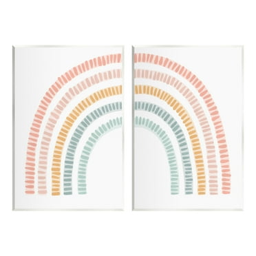 Stupell Industries Patterned Rainbow Arches Abstract Painting Unframed Art Print Wall Art, 10 x 15, Set of 2