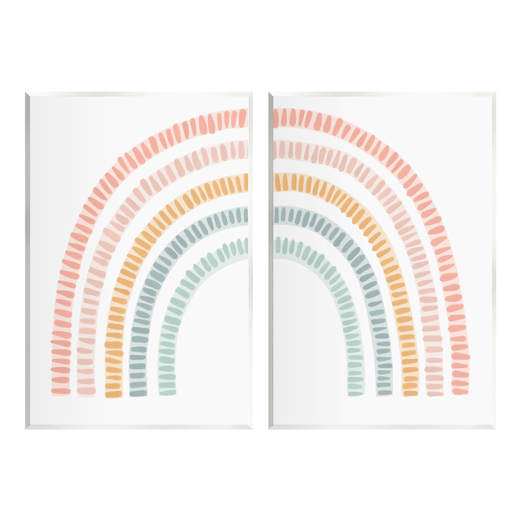 Stupell Industries Patterned Rainbow Arches Abstract Painting Unframed Art Print Wall Art, 13 x 19, Set of 2