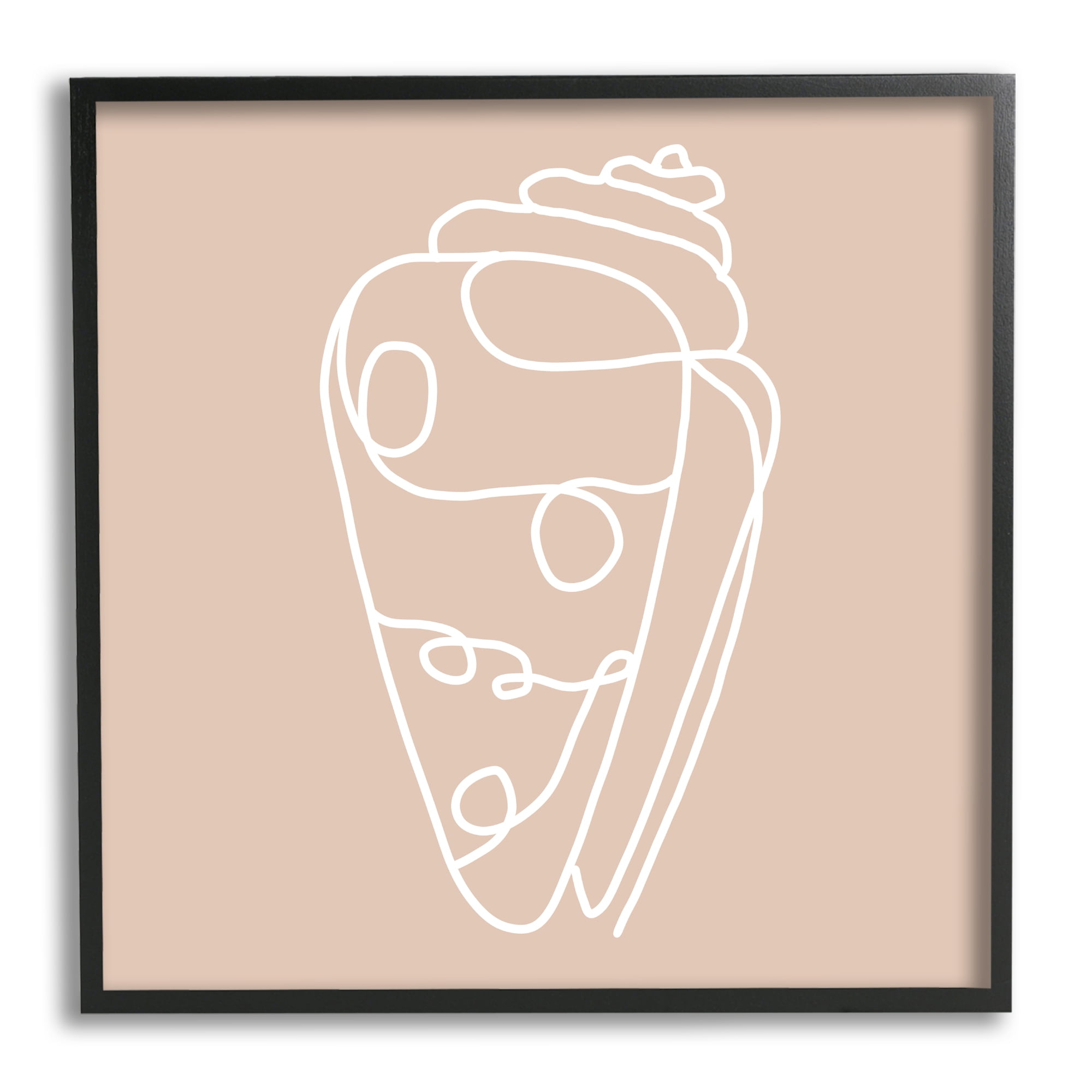 Stupell Industries Patterned Sea Shell Line Doodle Beach Ocean Graphic Art Black Framed Art Print Wall Art, Design by Daphne Polselli