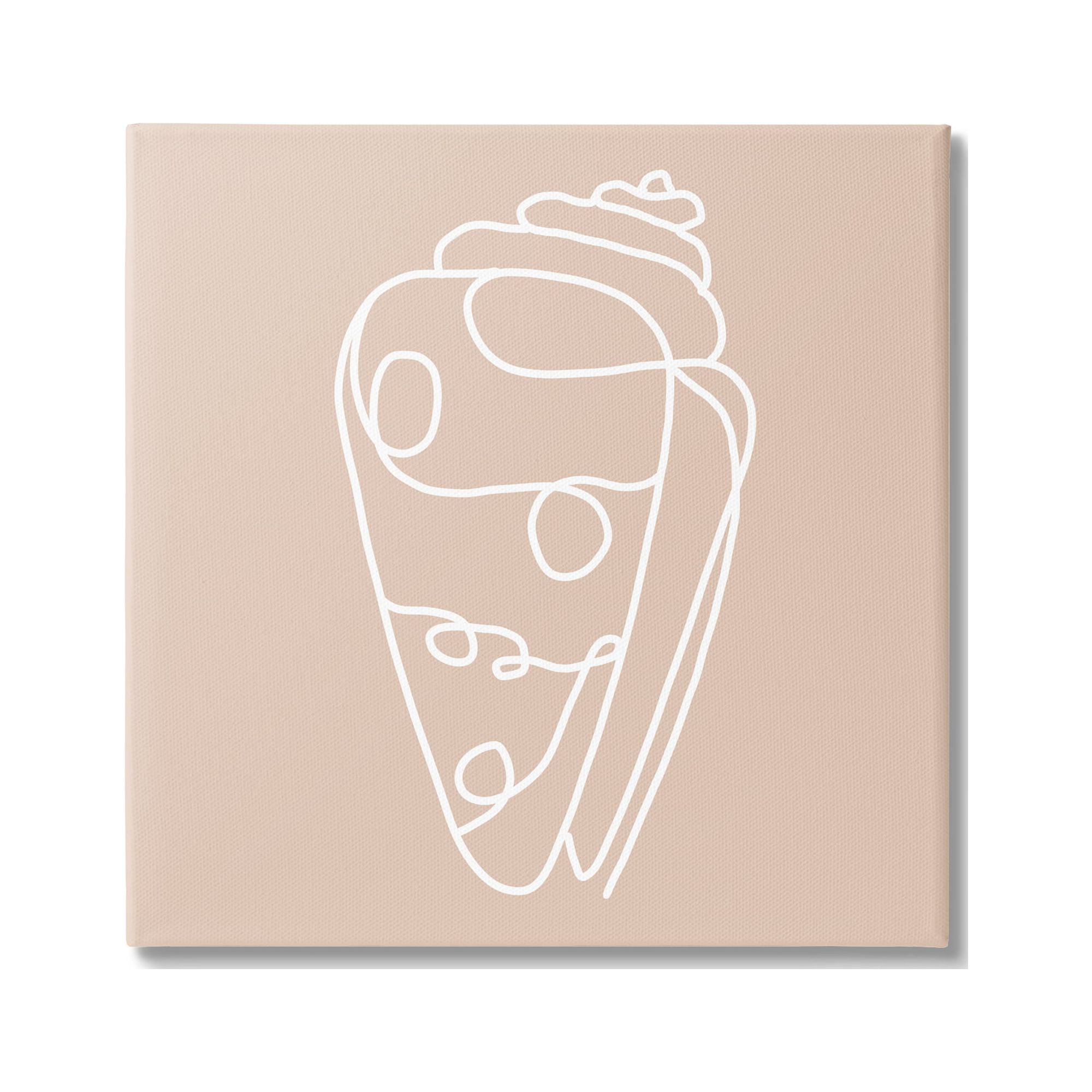 Stupell Industries Patterned Sea Shell Line Doodle Beach Ocean Graphic Art Gallery Wrapped Canvas Print Wall Art, Design by Daphne Polselli