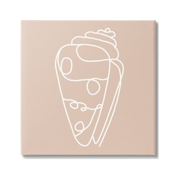 Stupell Industries Patterned Sea Shell Line Doodle Beach Ocean Graphic Art Gallery Wrapped Canvas Print Wall Art, Design by Daphne Polselli