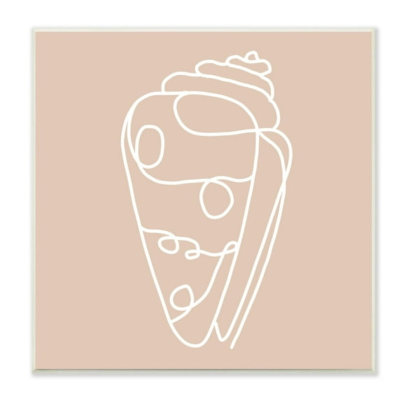 Stupell Industries Patterned Sea Shell Line Doodle Beach Ocean Graphic Art Unframed Art Print Wall Art, Design by Daphne Polselli