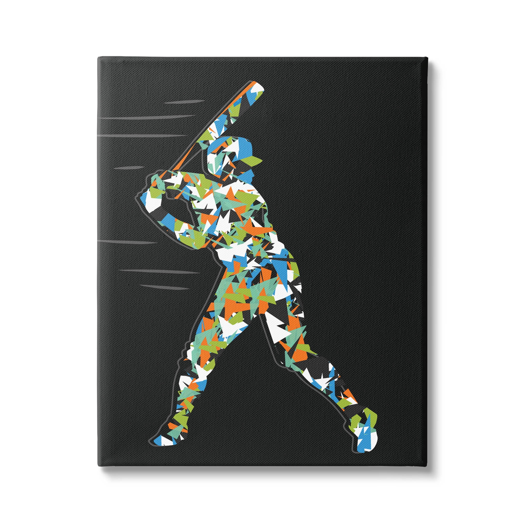 Stupell Industries Patterned Sports Baseball Player Graphic Art Gallery Wrapped Canvas Print Wall Art, Design by Arrolynn Weiderhold