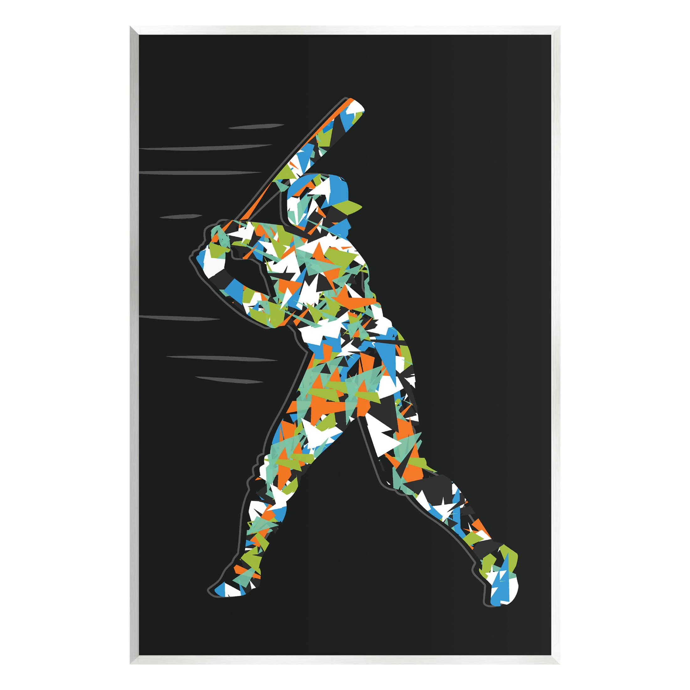 Stupell Industries Patterned Sports Baseball Player Graphic Art Unframed Art Print Wall Art, Design by Arrolynn Weiderhold