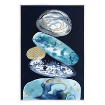 Stupell Industries Patterned Stacked Pebbles Landscape Painting Unframed Art Print Wall Art, 10 x 15