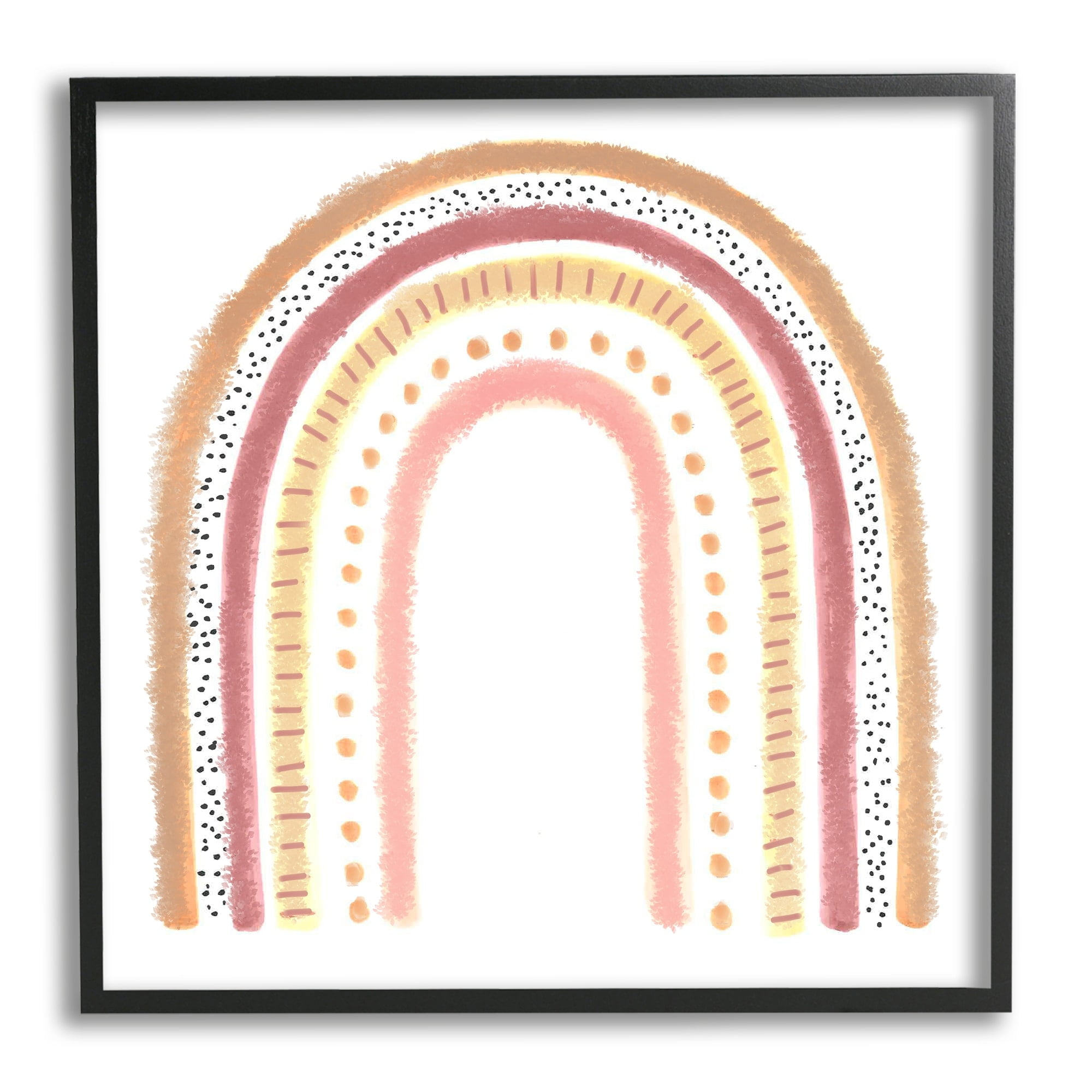 Stupell Industries Patterned Stripe Rainbow Brown Pink Yellow, 24 x 24,Design by Reesa Qualia