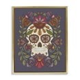 thumbnail image 1 of Stupell Industries Patterned Sugar Skull Holiday Painting Gold Floater Framed Art Print Wall Art, 25 x 31, 1 of 10