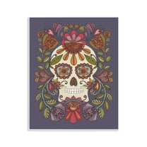 Stupell Industries Patterned Sugar Skull Holiday Painting Unframed Art Print Wall Art, 11 x 14