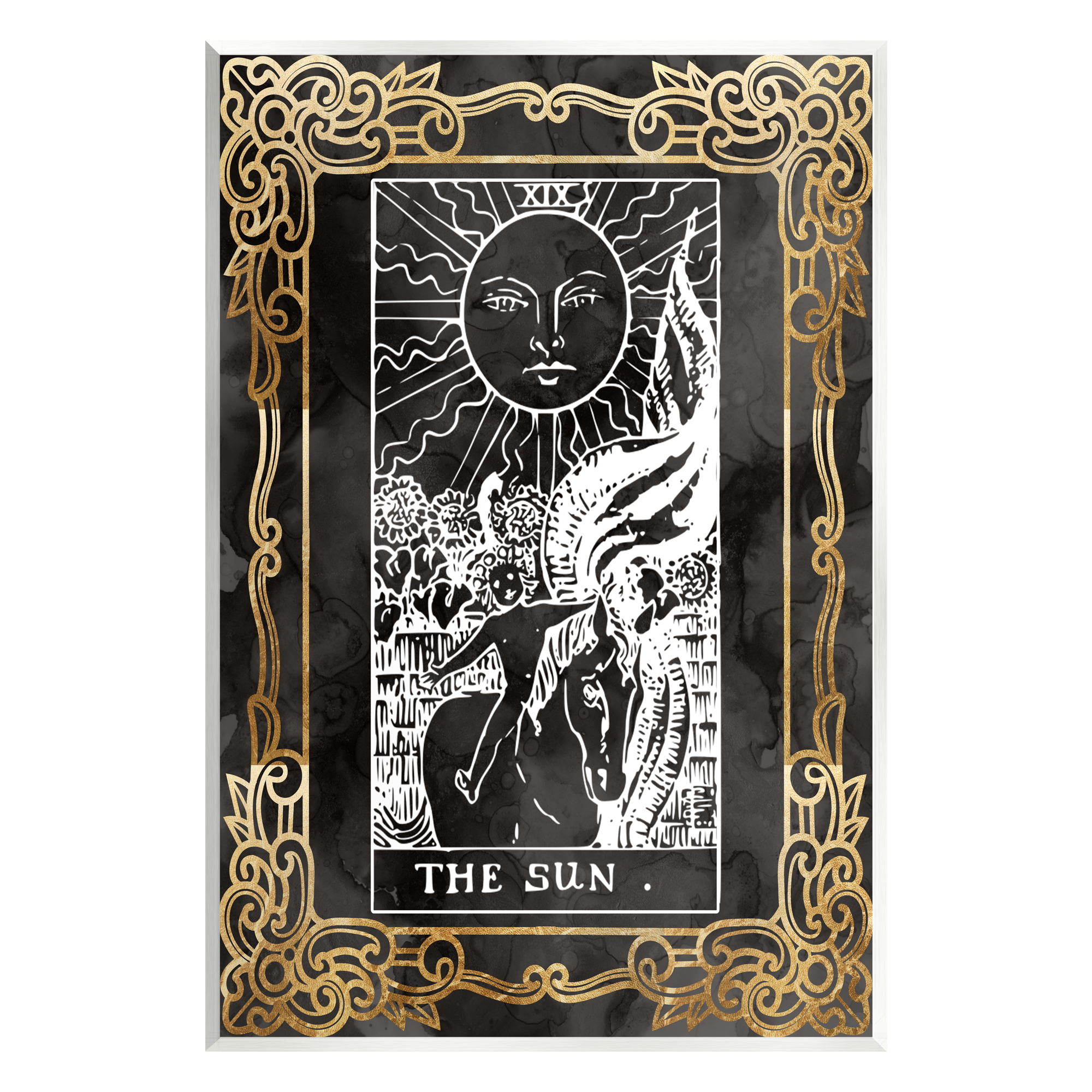 Stupell Industries Patterned Sun Tarot Landscape Painting Unframed Art Print Wall Art, 10 x 15