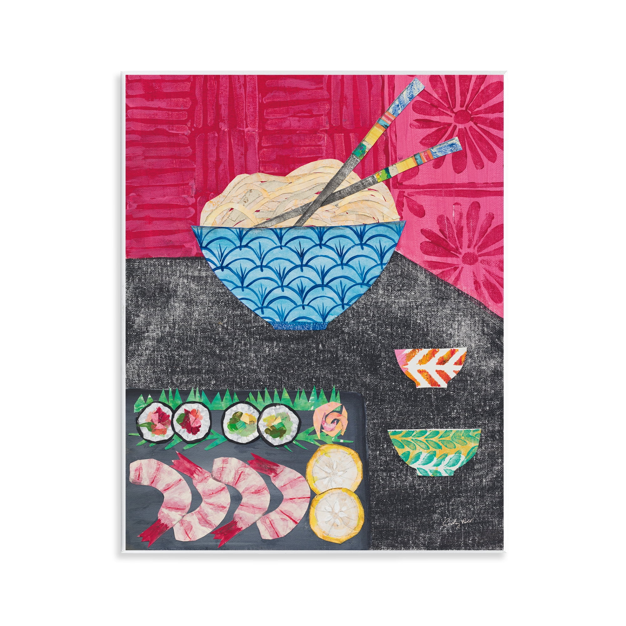 Stupell Industries Patterned Sushi Tablescape Food & Beverage Painting Unframed Art Print Wall Art, 11 x 14