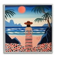 thumbnail image 1 of Stupell Industries Patterned Woman on Beach Landscape Painting Gray Framed Art Print Wall Art, 17 x 17, 1 of 9