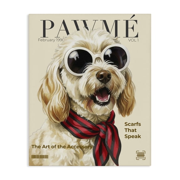 Stupell Industries Art Deco Pawme Dog Fashion Magazine Canvas Art, 24 x 30, by A Barefoot Stylist